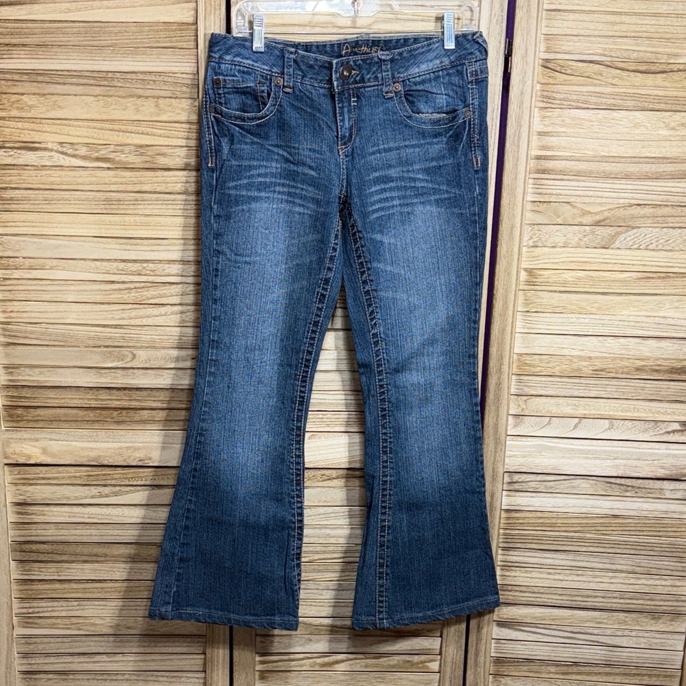 Amethyst Jeans Dark Blue Flare Women's Jeans Size 9 Short